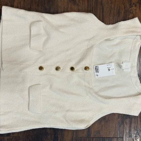 NWT H&M Cream Button-Front Blouse - Picture 4 of 7